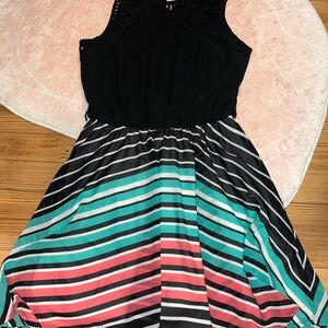 Candie's Black and Green (M), White and Green (S) Halter Sundress Casual